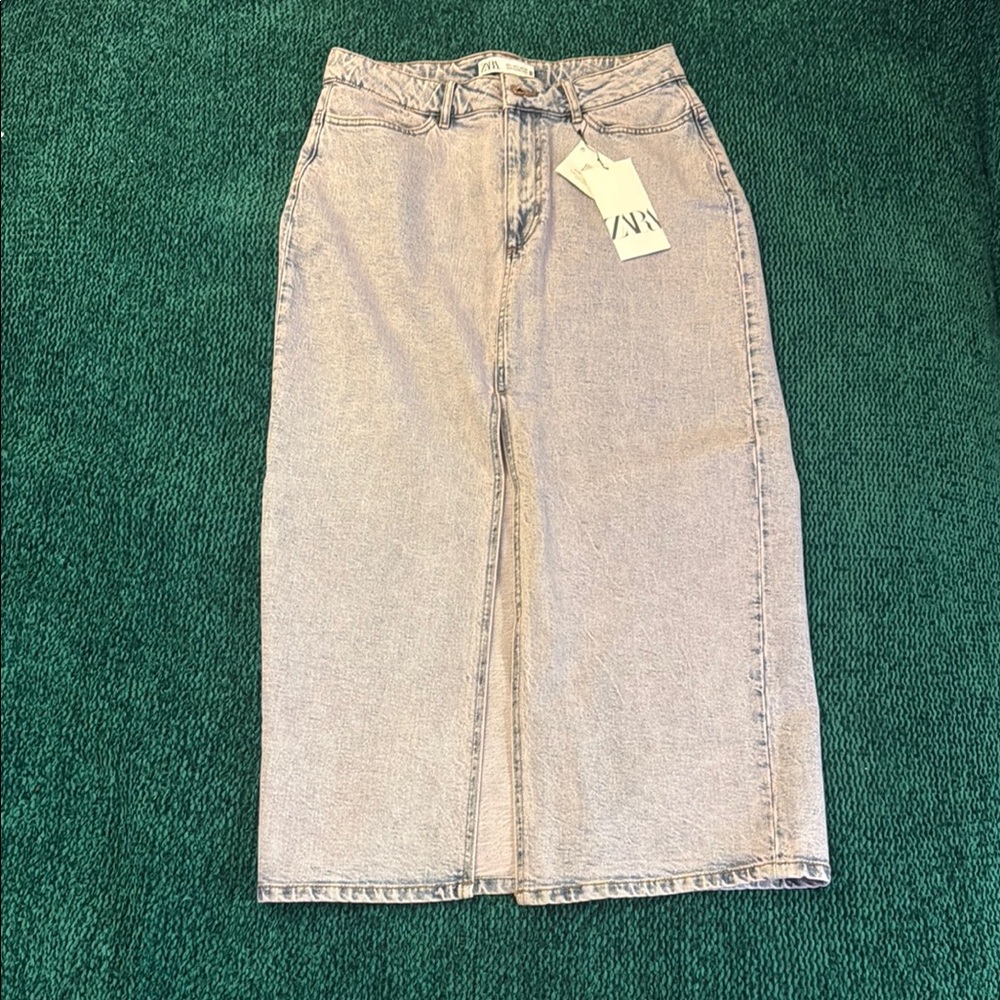 CLEARANCE SALE FINAL Zara purple washed blue Denim Skirt